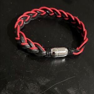 Red and Black Braided Bracelet